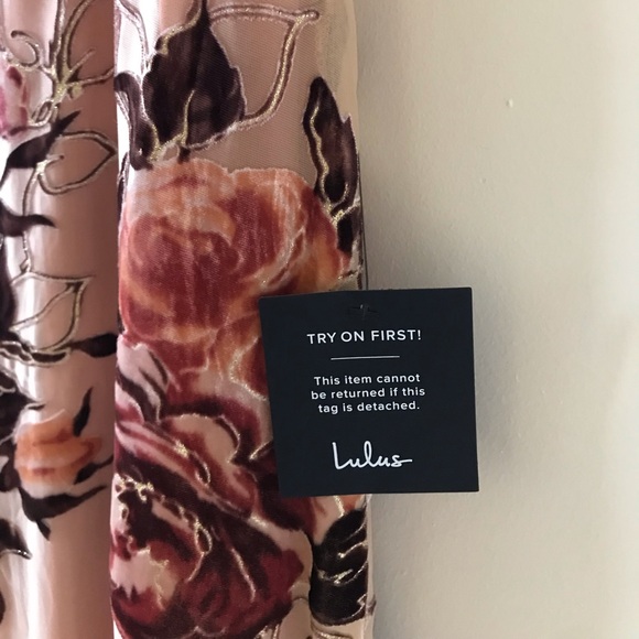 Lulus Composed Beauty Blush Pink Burnout Velvet Floral Midi Dress, NWT - Picture 11 of 16